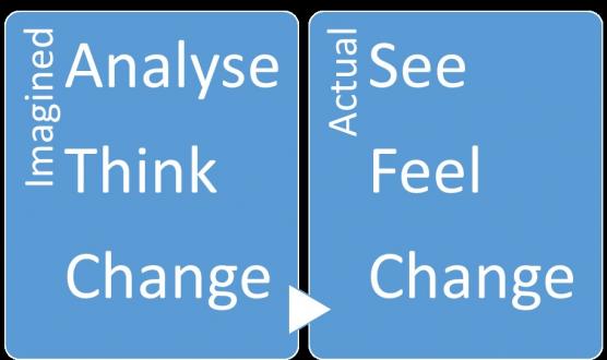 Analyse, Think, Change becomes See, feel, change